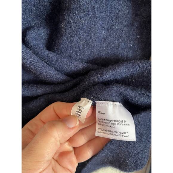 Cashmere Club Room Luxury Blue Pullover 100% Cashmere Sweater Womens Medium - Picture 5 of 7
